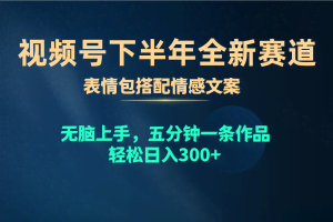 (10267期)视频号下半年全新赛道,表情包搭配情感文案 无脑上手,五分钟一条作品…