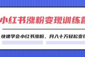 (11762期)2024小红书涨粉变现训练营,快速学会小红书涨粉,月入十万轻松变现(40节)