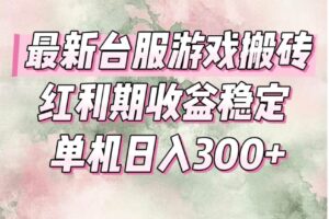 （15101期）最新台服游戏搬砖，红利期收益高稳定，操作简单，小白闭眼入。